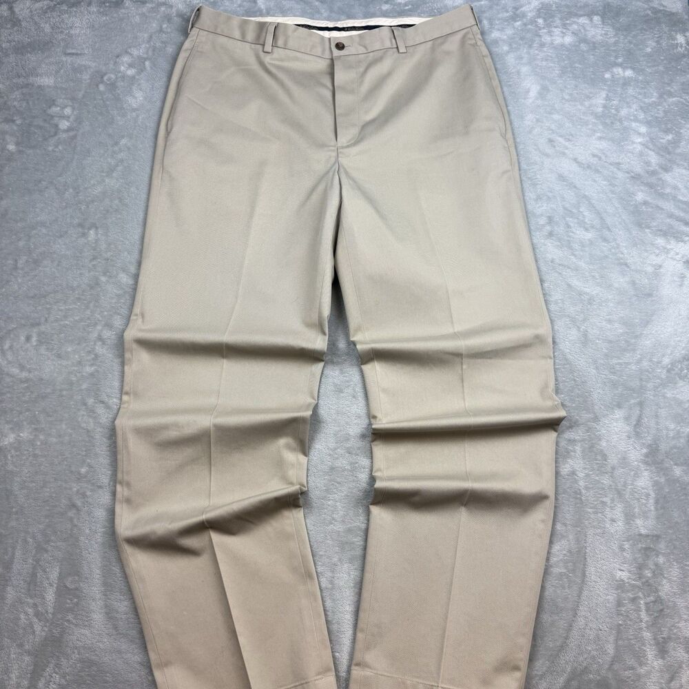 Brooks Brothers Advantage Chino Clark Mens 38x34 Beige Khaki 100% Cotton Pants